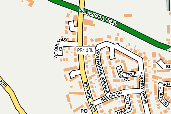 PR4 3RL map - OS OpenMap – Local (Ordnance Survey)