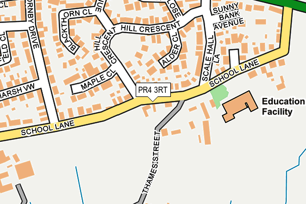 PR4 3RT map - OS OpenMap – Local (Ordnance Survey)