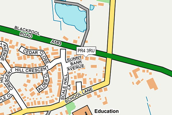 PR4 3RU map - OS OpenMap – Local (Ordnance Survey)