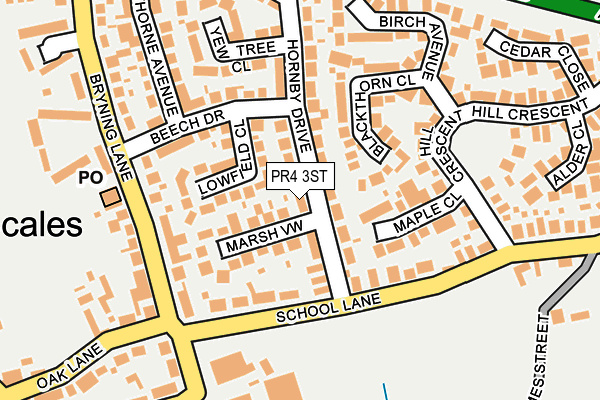 PR4 3ST map - OS OpenMap – Local (Ordnance Survey)