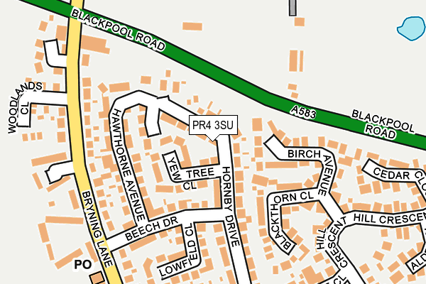 PR4 3SU map - OS OpenMap – Local (Ordnance Survey)