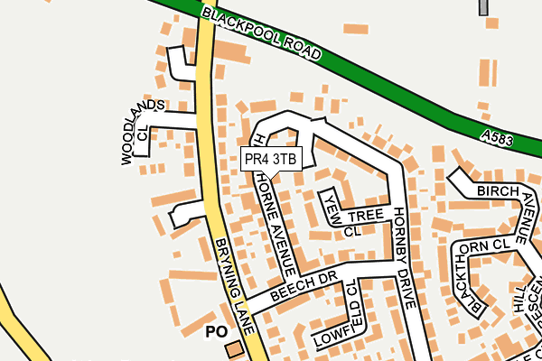 PR4 3TB map - OS OpenMap – Local (Ordnance Survey)