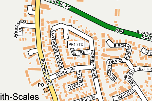 PR4 3TD map - OS OpenMap – Local (Ordnance Survey)