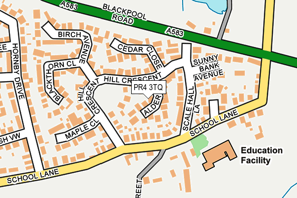 PR4 3TQ map - OS OpenMap – Local (Ordnance Survey)