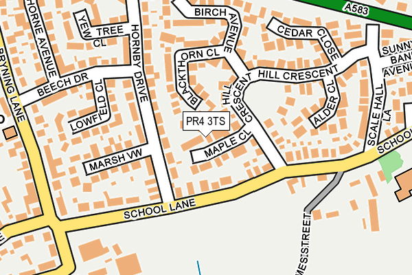 PR4 3TS map - OS OpenMap – Local (Ordnance Survey)