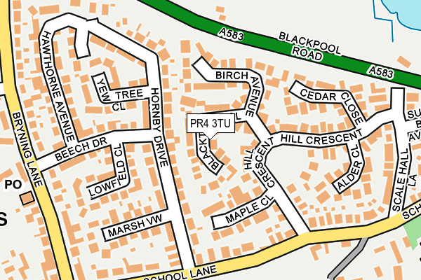 PR4 3TU map - OS OpenMap – Local (Ordnance Survey)