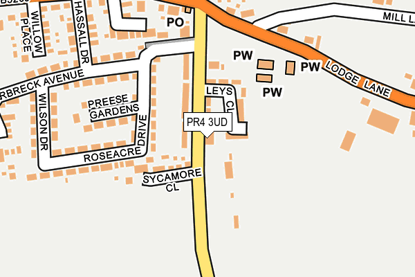 PR4 3UD map - OS OpenMap – Local (Ordnance Survey)