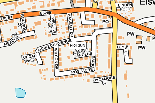 PR4 3UN map - OS OpenMap – Local (Ordnance Survey)