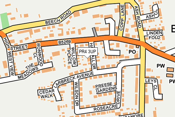 PR4 3UP map - OS OpenMap – Local (Ordnance Survey)