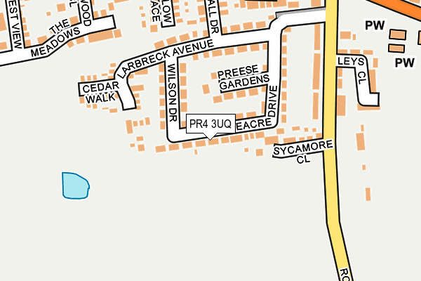 PR4 3UQ map - OS OpenMap – Local (Ordnance Survey)