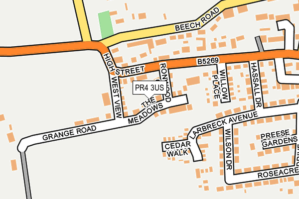 PR4 3US map - OS OpenMap – Local (Ordnance Survey)