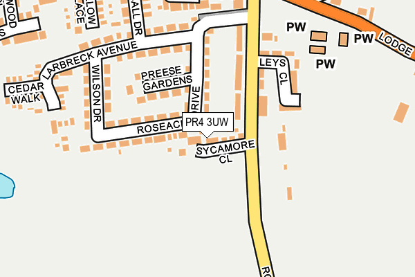 PR4 3UW map - OS OpenMap – Local (Ordnance Survey)