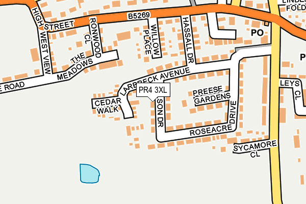 PR4 3XL map - OS OpenMap – Local (Ordnance Survey)