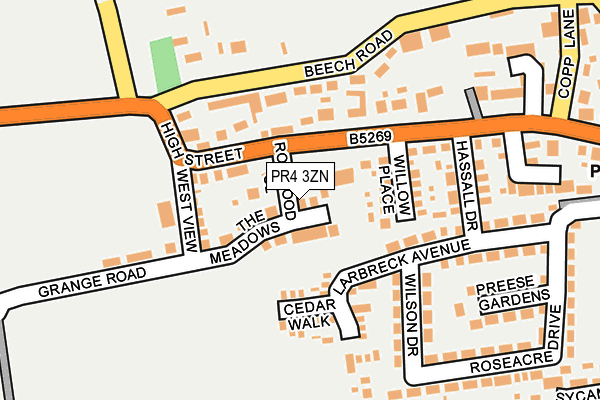 PR4 3ZN map - OS OpenMap – Local (Ordnance Survey)