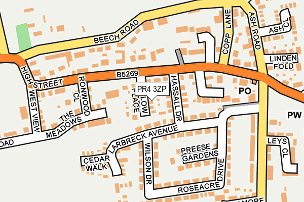 PR4 3ZP map - OS OpenMap – Local (Ordnance Survey)