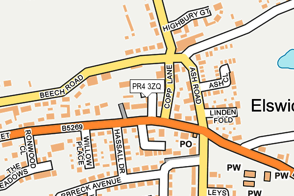 PR4 3ZQ map - OS OpenMap – Local (Ordnance Survey)