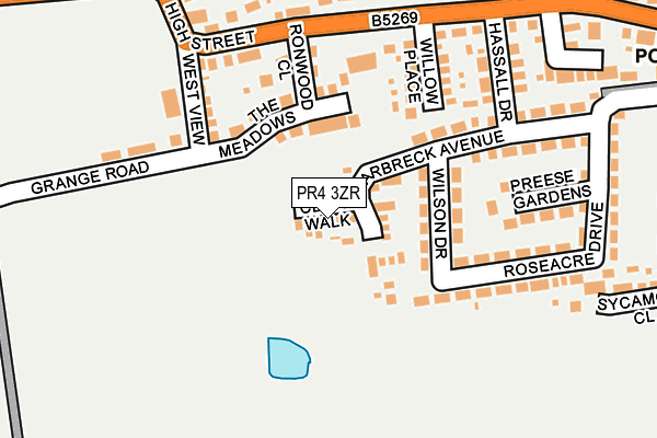 PR4 3ZR map - OS OpenMap – Local (Ordnance Survey)