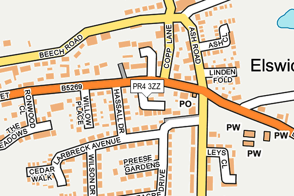 PR4 3ZZ map - OS OpenMap – Local (Ordnance Survey)