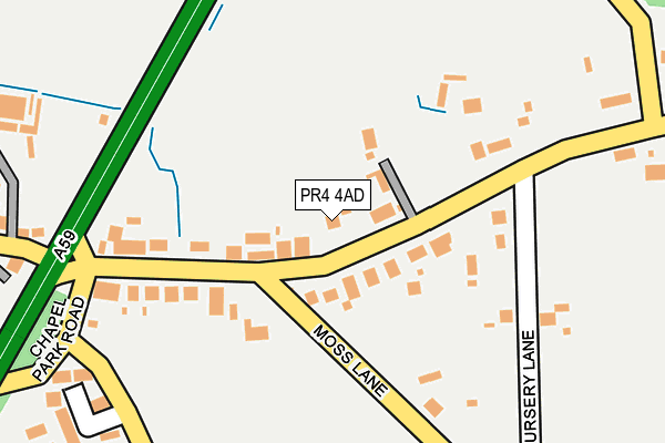 PR4 4AD map - OS OpenMap – Local (Ordnance Survey)