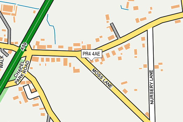 PR4 4AE map - OS OpenMap – Local (Ordnance Survey)