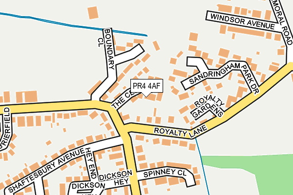 PR4 4AF map - OS OpenMap – Local (Ordnance Survey)