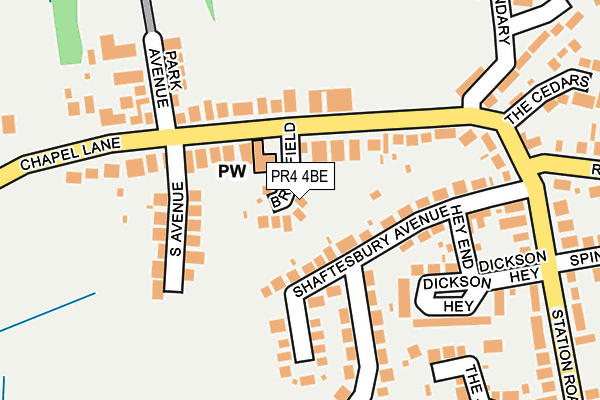 PR4 4BE map - OS OpenMap – Local (Ordnance Survey)