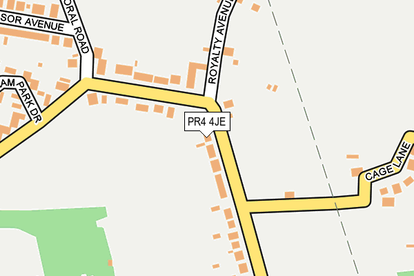 PR4 4JE map - OS OpenMap – Local (Ordnance Survey)