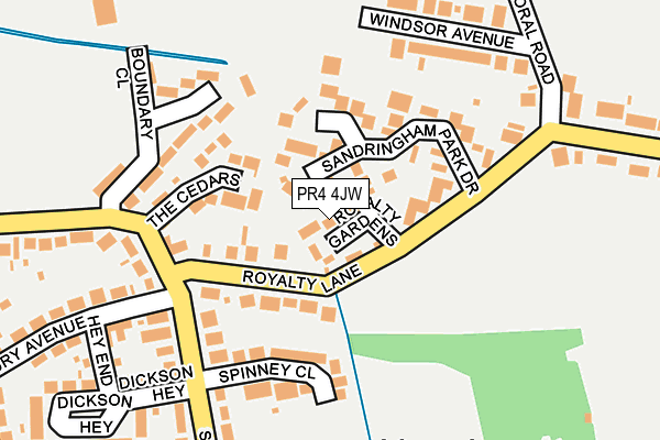 PR4 4JW map - OS OpenMap – Local (Ordnance Survey)