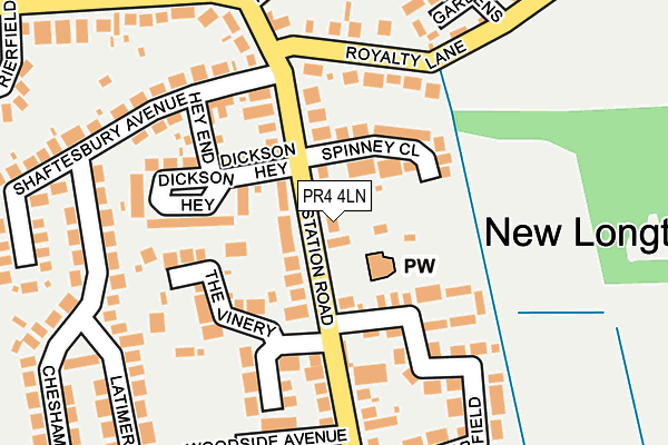 PR4 4LN map - OS OpenMap – Local (Ordnance Survey)