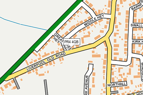 PR4 4QB map - OS OpenMap – Local (Ordnance Survey)