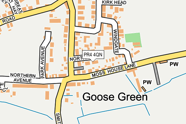 PR4 4QN map - OS OpenMap – Local (Ordnance Survey)