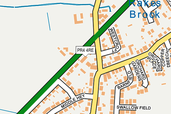 PR4 4RE map - OS OpenMap – Local (Ordnance Survey)