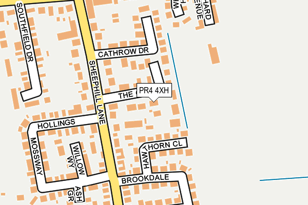 PR4 4XH map - OS OpenMap – Local (Ordnance Survey)