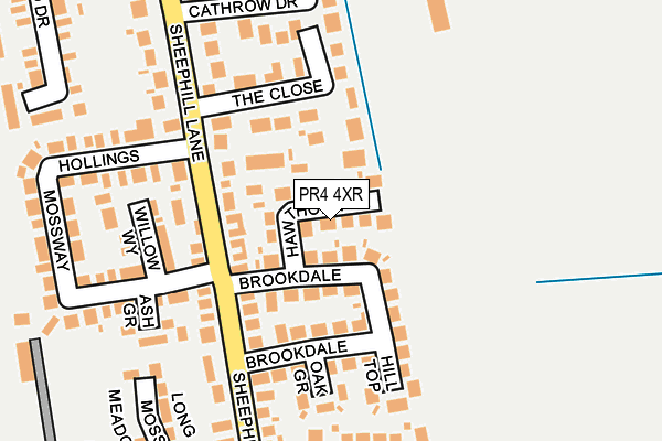 PR4 4XR map - OS OpenMap – Local (Ordnance Survey)