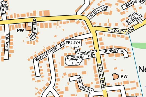 PR4 4YH map - OS OpenMap – Local (Ordnance Survey)