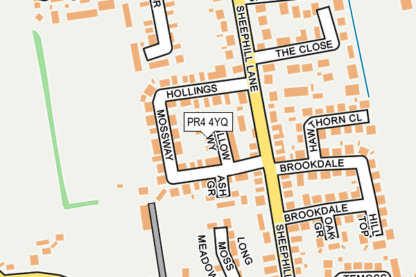 PR4 4YQ map - OS OpenMap – Local (Ordnance Survey)