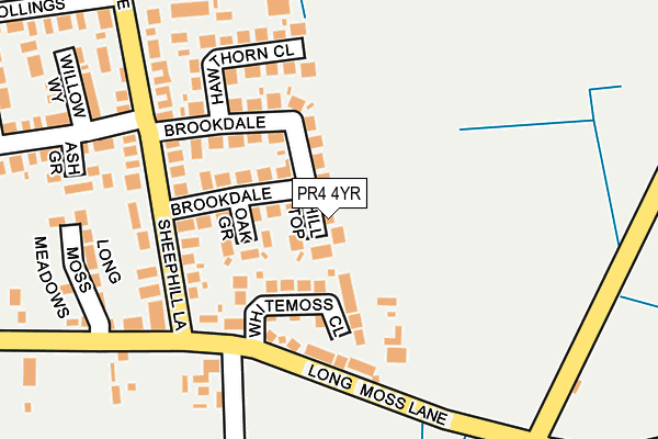 PR4 4YR map - OS OpenMap – Local (Ordnance Survey)