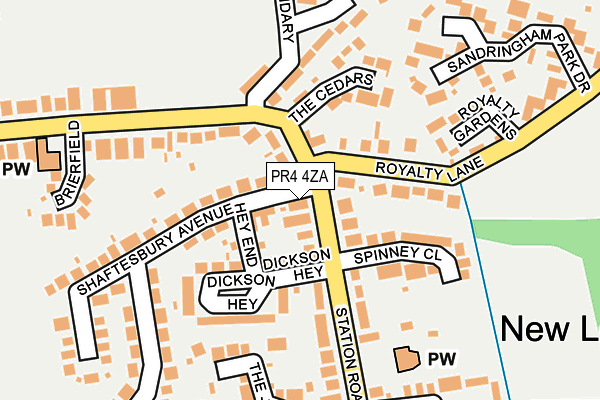 PR4 4ZA map - OS OpenMap – Local (Ordnance Survey)