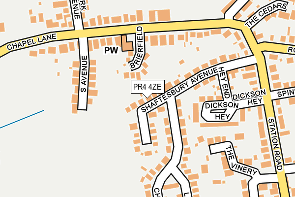 PR4 4ZE map - OS OpenMap – Local (Ordnance Survey)