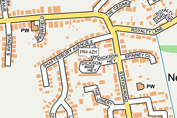 PR4 4ZH map - OS OpenMap – Local (Ordnance Survey)