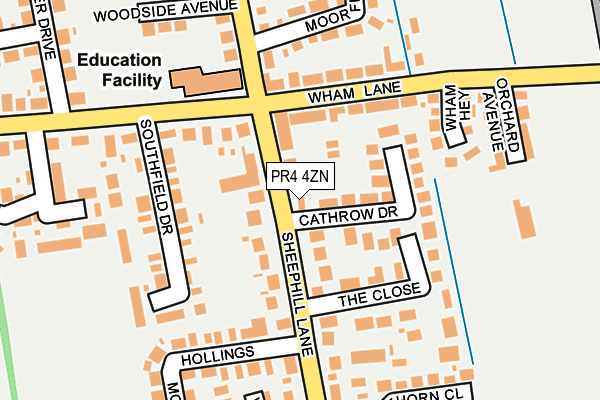 PR4 4ZN map - OS OpenMap – Local (Ordnance Survey)