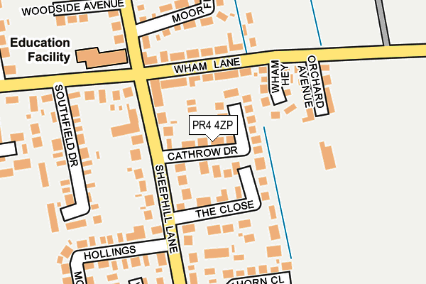 PR4 4ZP map - OS OpenMap – Local (Ordnance Survey)