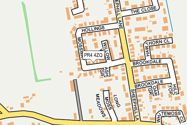 PR4 4ZQ map - OS OpenMap – Local (Ordnance Survey)