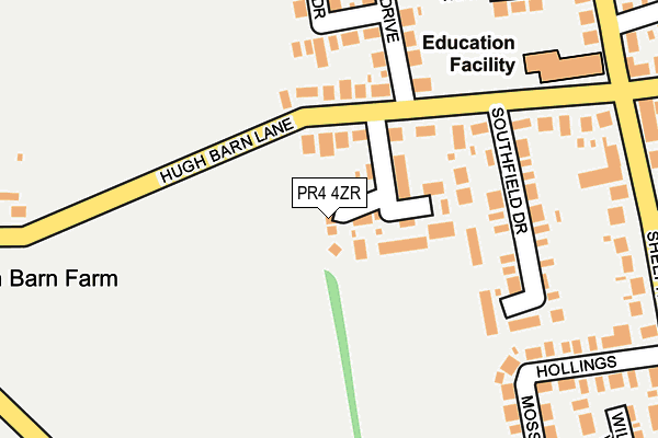 PR4 4ZR map - OS OpenMap – Local (Ordnance Survey)