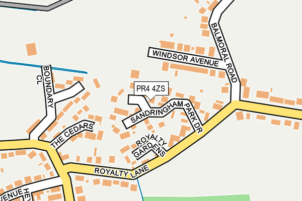 PR4 4ZS map - OS OpenMap – Local (Ordnance Survey)