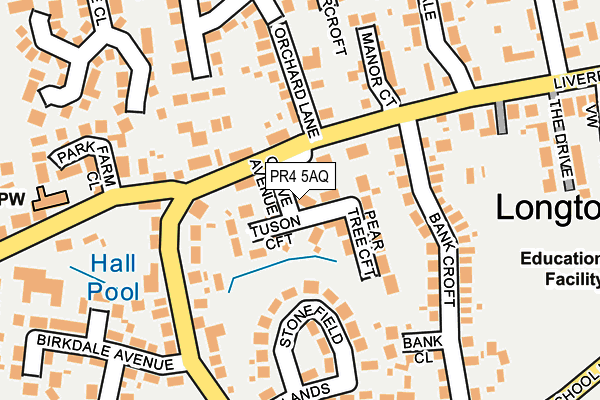 PR4 5AQ map - OS OpenMap – Local (Ordnance Survey)