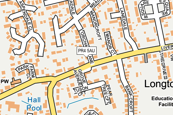 PR4 5AU map - OS OpenMap – Local (Ordnance Survey)