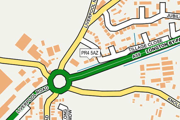 PR4 5AZ map - OS OpenMap – Local (Ordnance Survey)