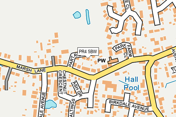 PR4 5BW map - OS OpenMap – Local (Ordnance Survey)