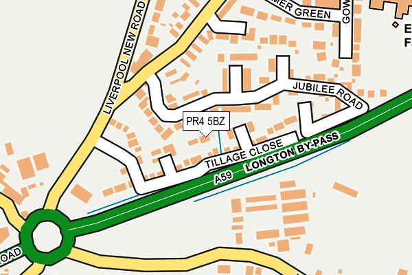 PR4 5BZ map - OS OpenMap – Local (Ordnance Survey)